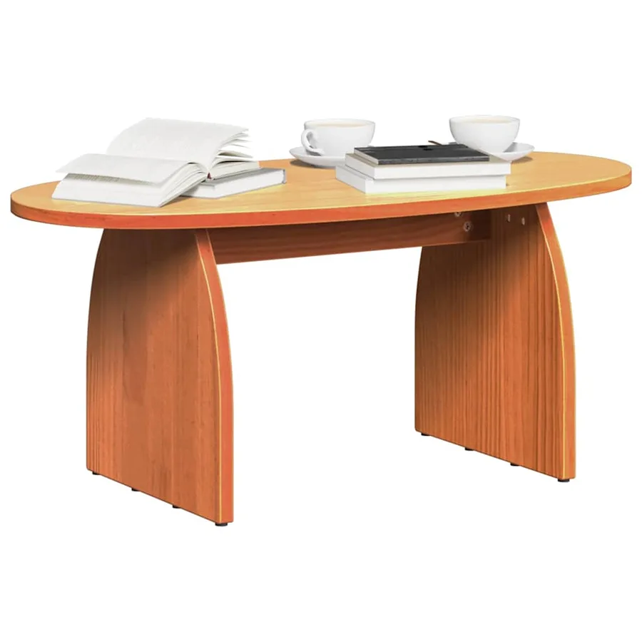 Table basse Brun cire 80 x 40 x 35 cm Pin massif - 3