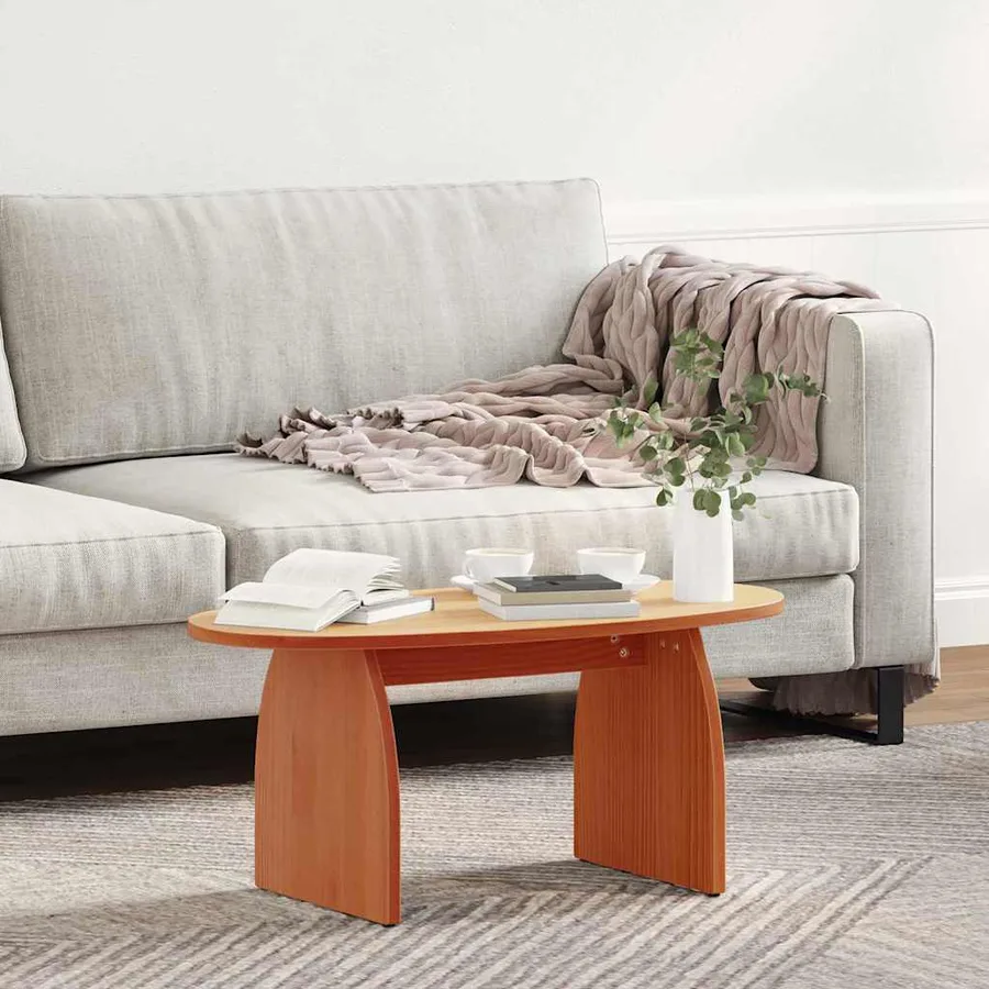 Table basse Brun cire 80 x 40 x 35 cm Pin massif - 4