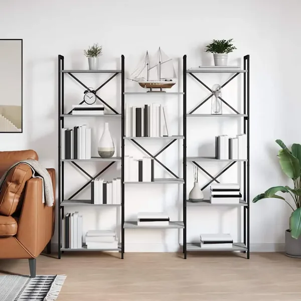 Étagère Sonoma gris 156 x 25 x 167 cm Bois d'ingénierie