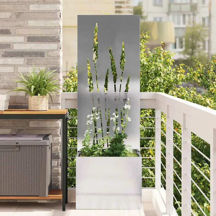 Écran de confidentialité de jardin Fretwork Argent 50 x 150 cm