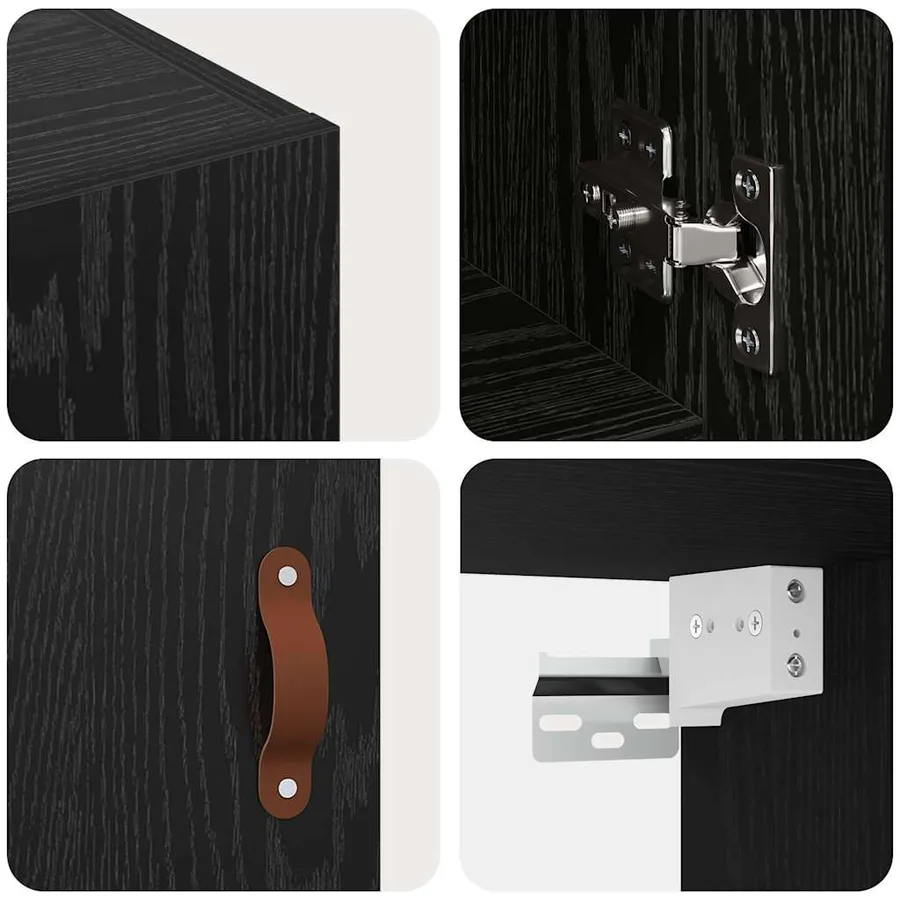 Meuble mural Chêne noir 60 x 31 x 60 cm Bois d'ingénierie - 9