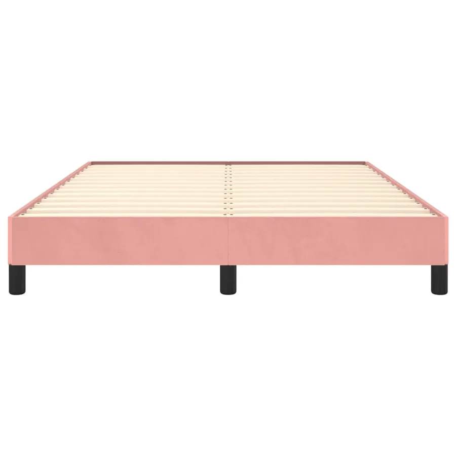 Cadre de lit sans matelas rose 140x200 cm velours - 5