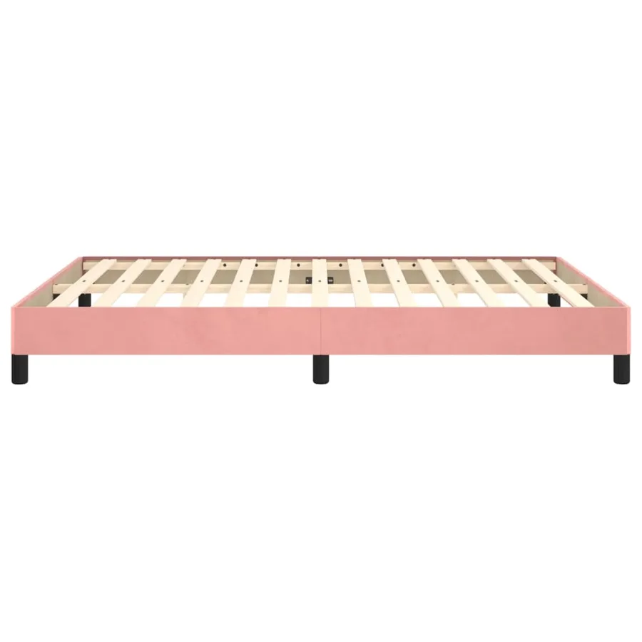 Cadre de lit sans matelas rose 140x200 cm velours - 6