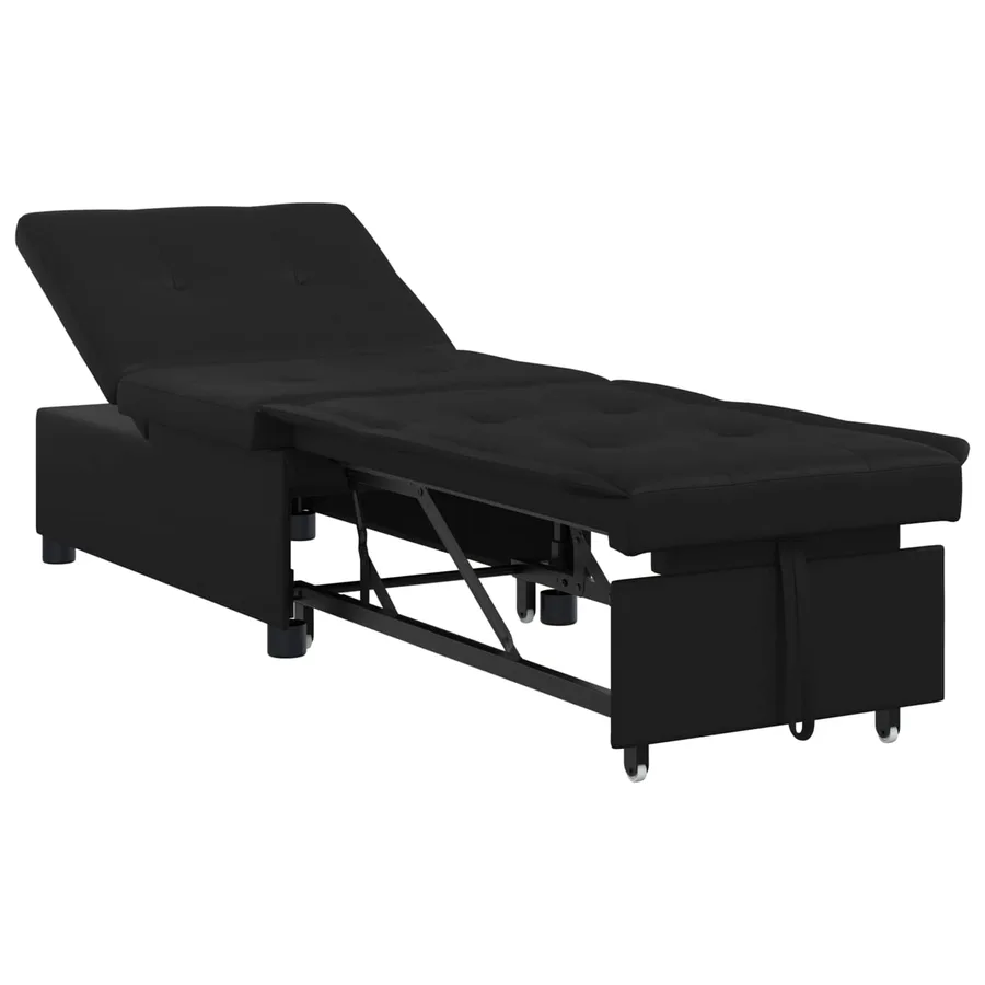 Canapé-lit escamotable Noir 194 x 67 x 82 cm Microfibre - 2