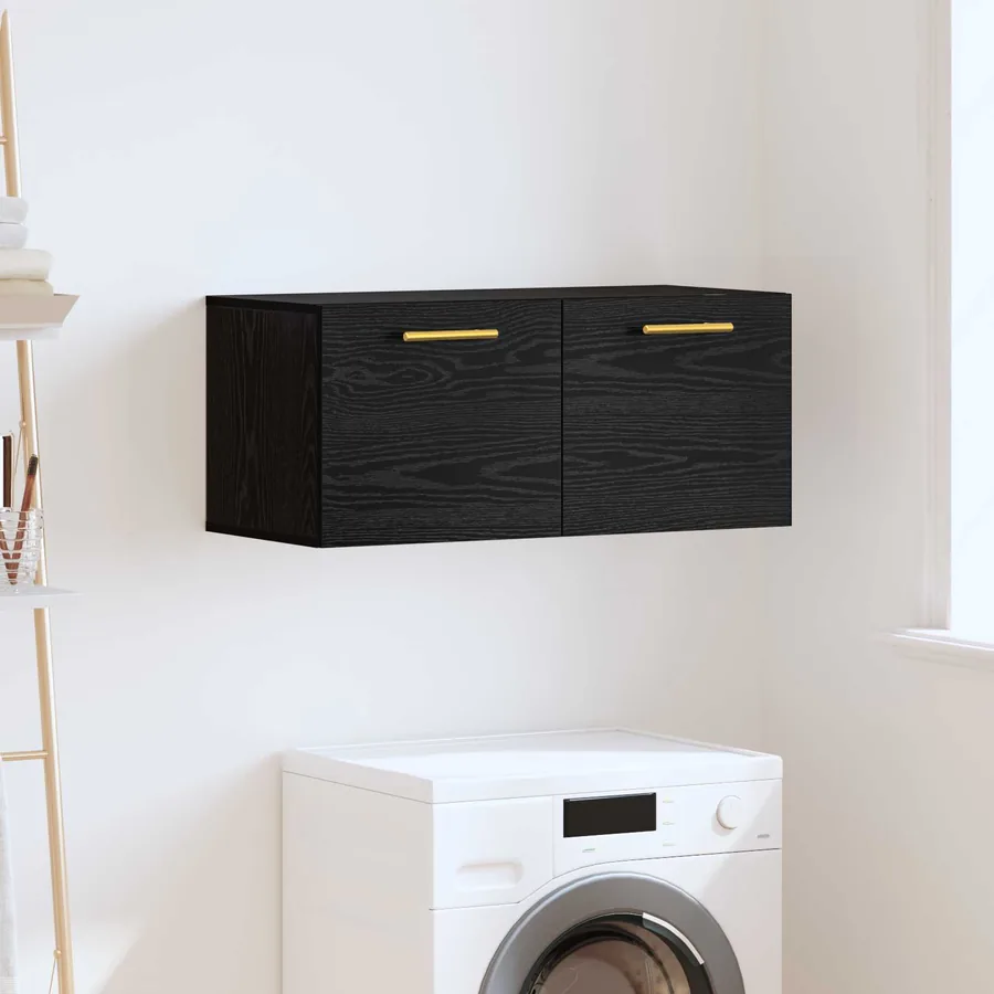 Meuble mural Chêne noir 80 x 36.5 x 35 cm Bois d'ingénierie