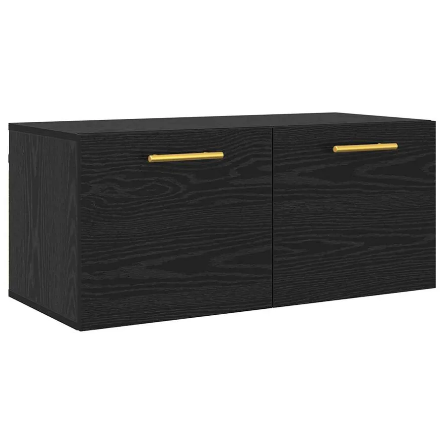 Meuble mural Chêne noir 80 x 36.5 x 35 cm Bois d'ingénierie - 2
