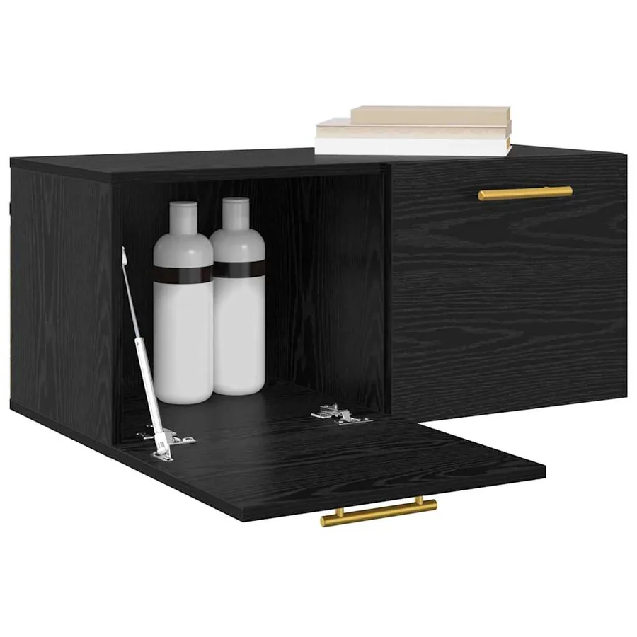 Meuble mural Chêne noir 80 x 36.5 x 35 cm Bois d'ingénierie - 3