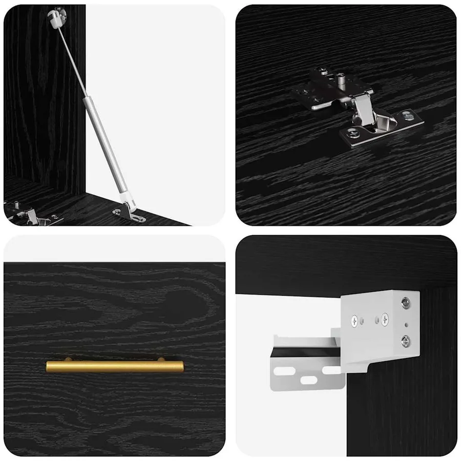 Meuble mural Chêne noir 80 x 36.5 x 35 cm Bois d'ingénierie - 9