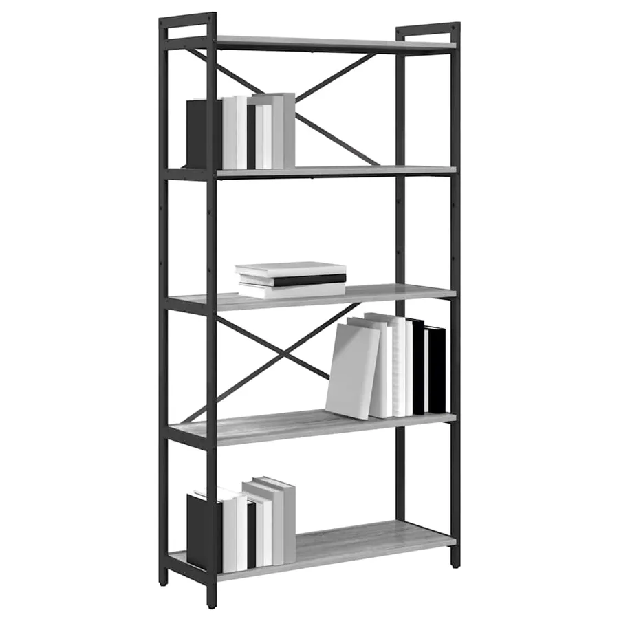 Étagère Sonoma gris 80 x 30 x 155 cm Bois d'ingénierie - 3