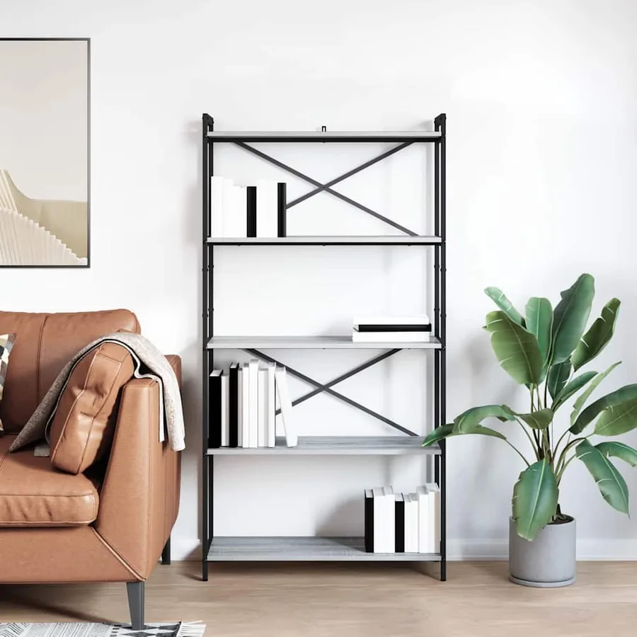 Étagère Sonoma gris 80 x 30 x 155 cm Bois d'ingénierie - 4