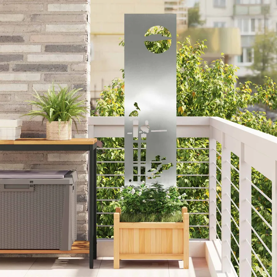 Écran de confidentialité de jardin Fretwork Argenté 32 x 140 cm