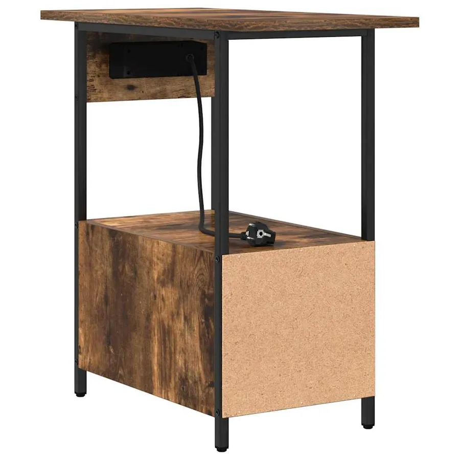 Cabinet de chevet Chêne fumé 60 x 30 x 61 cm Bois d'ingénierie - 9