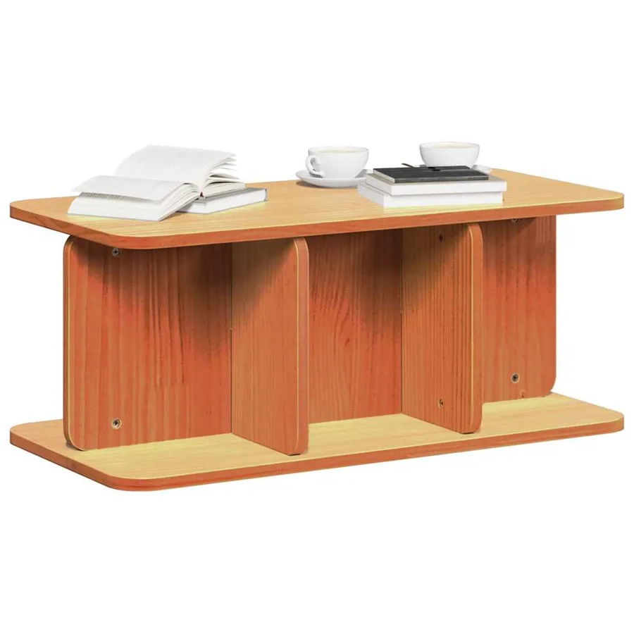 Table basse Brun cire 80 x 39,5 x 33,5 cm Bois massif en pin - 3