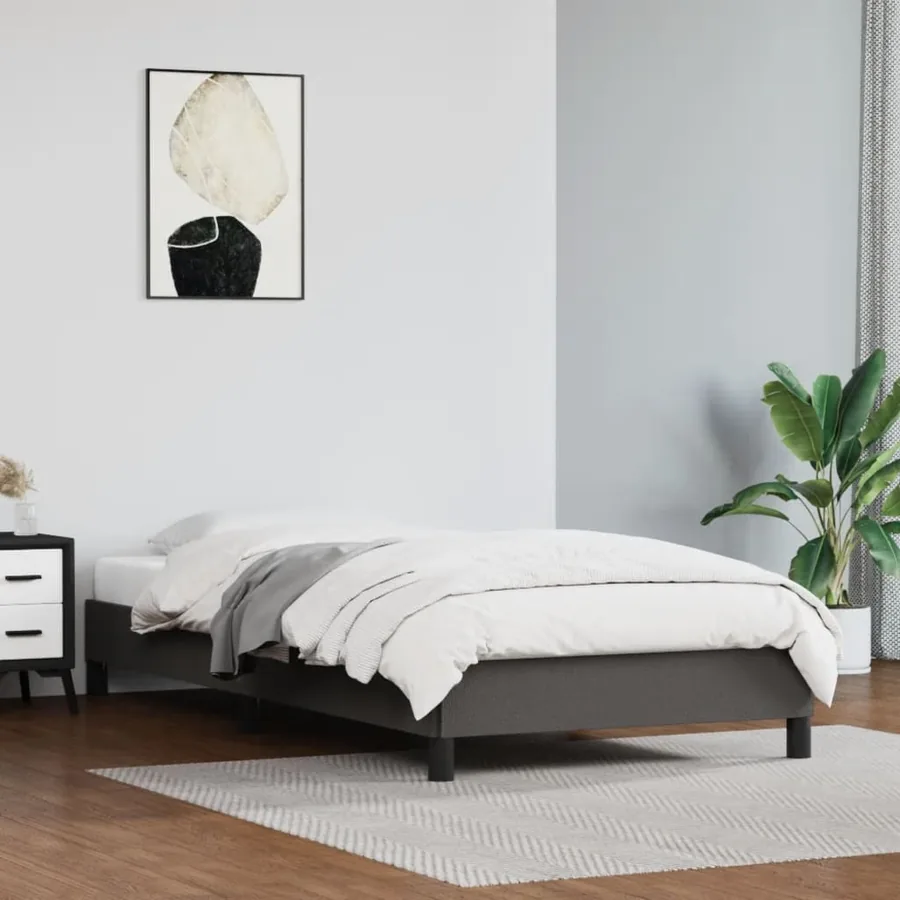Cadre de lit sans matelas gris 90x190 cm similicuir