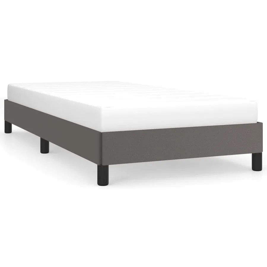 Cadre de lit sans matelas gris 90x190 cm similicuir - 2