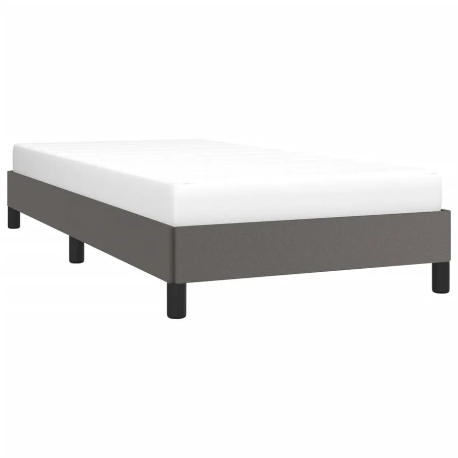 Cadre de lit sans matelas gris 90x190 cm similicuir - 3