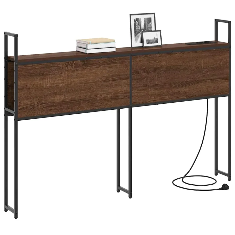 Headboard de Rangement avec Station de Charge Chêne marron - 3