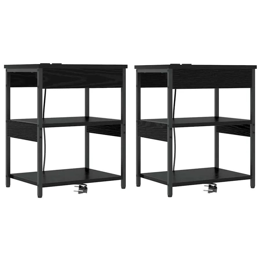 Cabinet de chevet 2 pcs Chêne noir 41 x 31 x 51 cm - 2