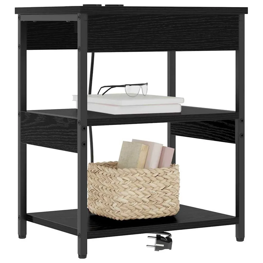 Cabinet de chevet 2 pcs Chêne noir 41 x 31 x 51 cm - 3