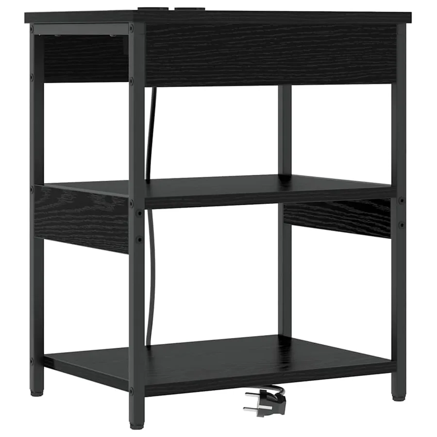 Cabinet de chevet 2 pcs Chêne noir 41 x 31 x 51 cm - 5