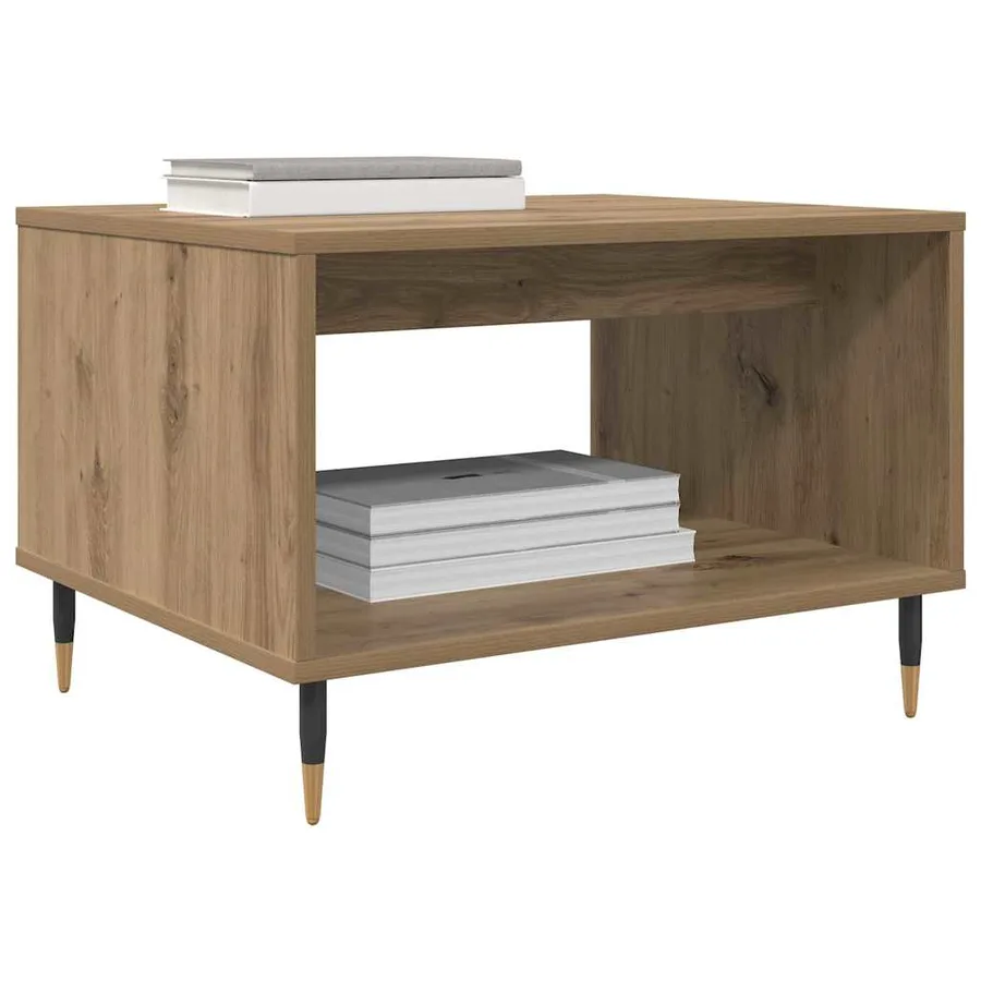 Table basse chêne artisanal 60 x 50 x 40 cm Bois d'ingénierie - 3