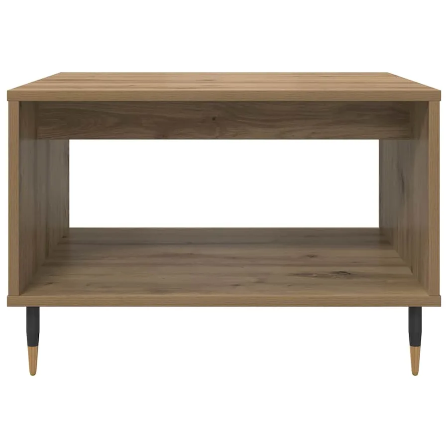 Table basse chêne artisanal 60 x 50 x 40 cm Bois d'ingénierie - 5