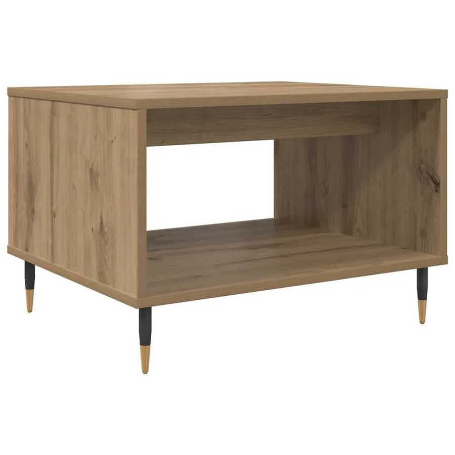 Table basse chêne artisanal 60 x 50 x 40 cm Bois d'ingénierie - 7