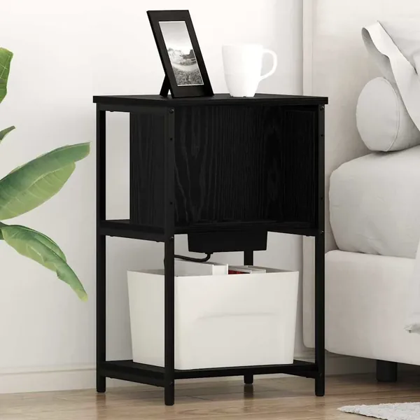 Cabinet de chevet Chêne noir 38 x 31 x 61 cm Bois d'ingénierie
