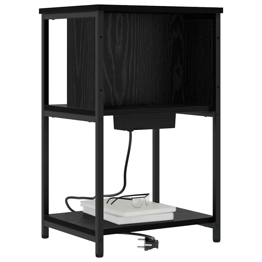 Cabinet de chevet Chêne noir 38 x 31 x 61 cm Bois d'ingénierie - 3