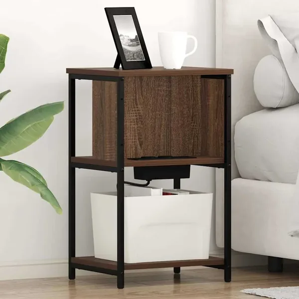 Cabinet de chevet 2 pcs Chêne brun 38 x 31 x 61 cm