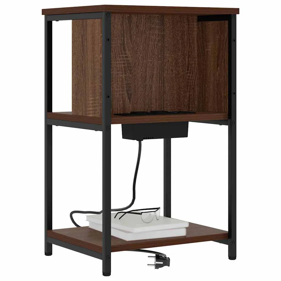 Cabinet de chevet 2 pcs Chêne brun 38 x 31 x 61 cm - 3