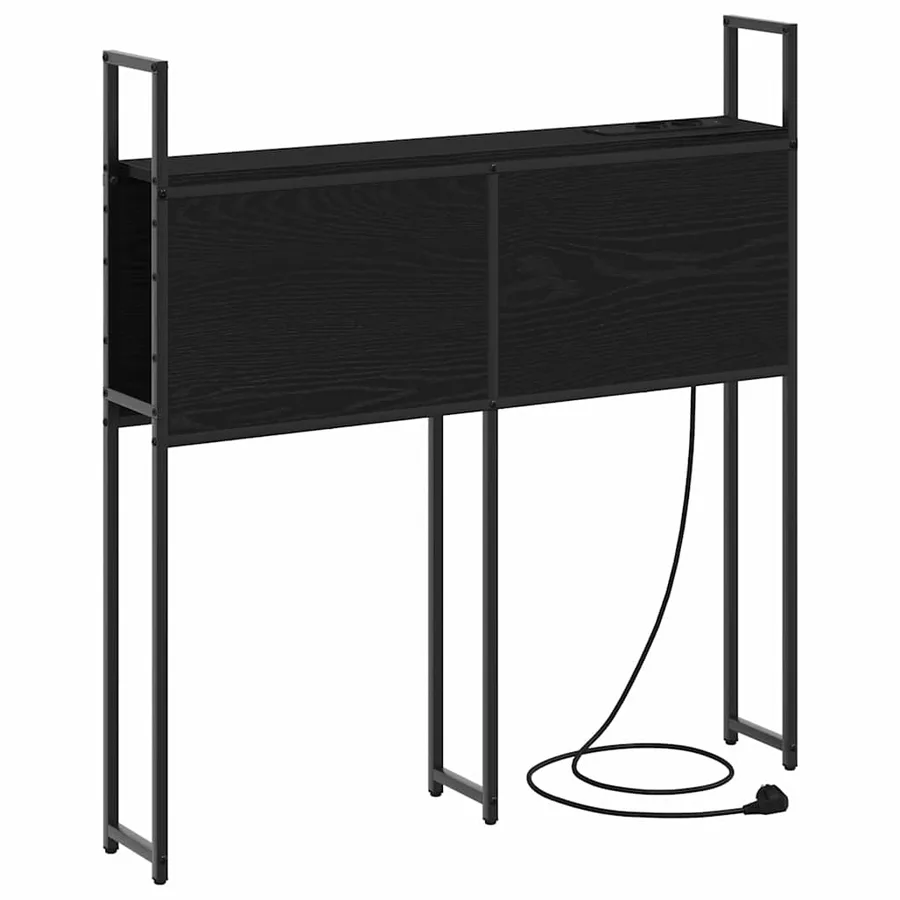 Headboard de Rangement avec Station de Charge Chêne noir - 2