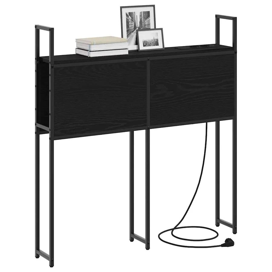 Headboard de Rangement avec Station de Charge Chêne noir - 3