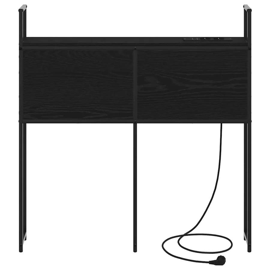 Headboard de Rangement avec Station de Charge Chêne noir - 5