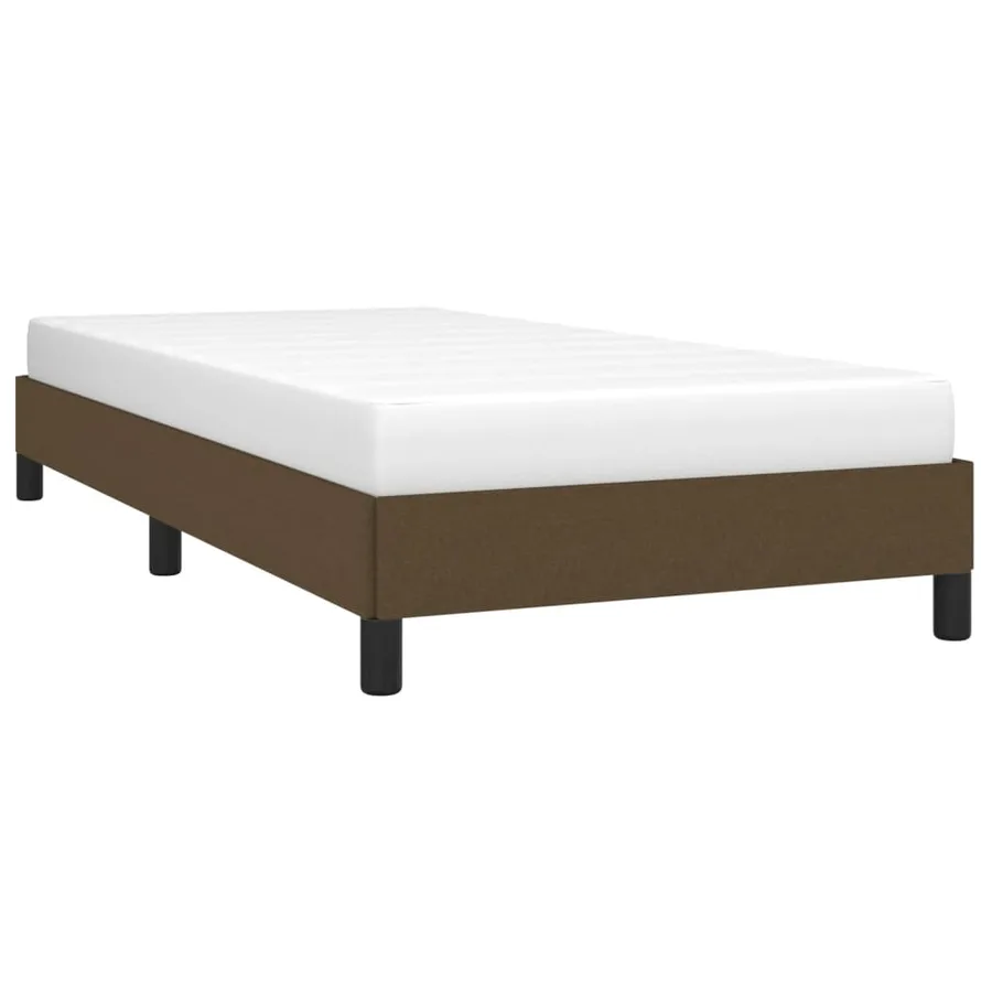 Cadre de lit sans matelas marron foncé 90x200 cm tissu - 3