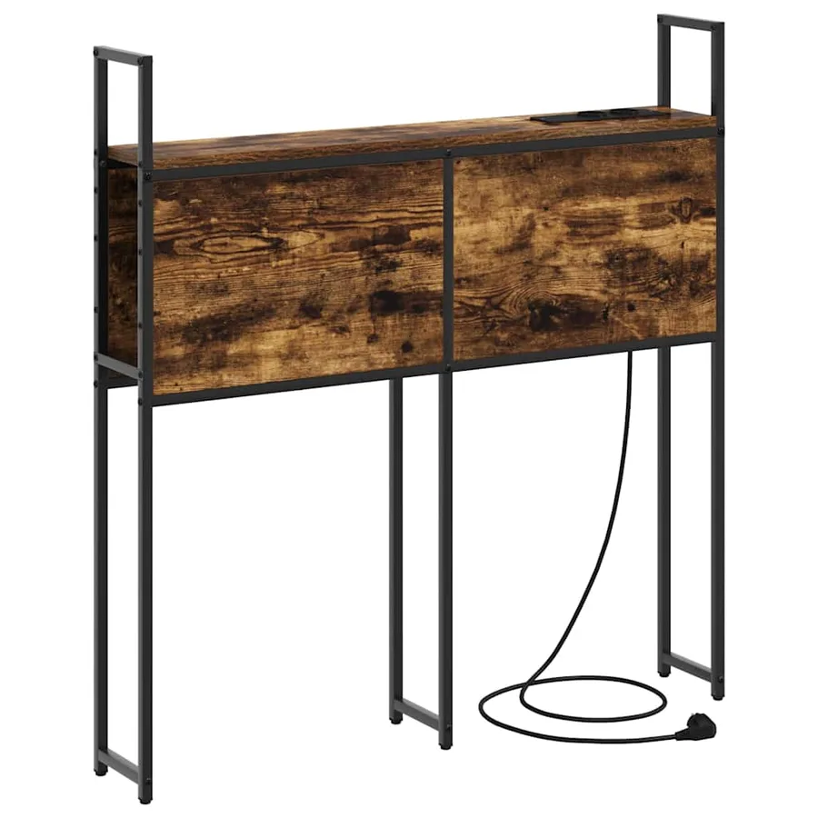 Headboard de Rangement avec Station de Charge Chêne fumé - 2