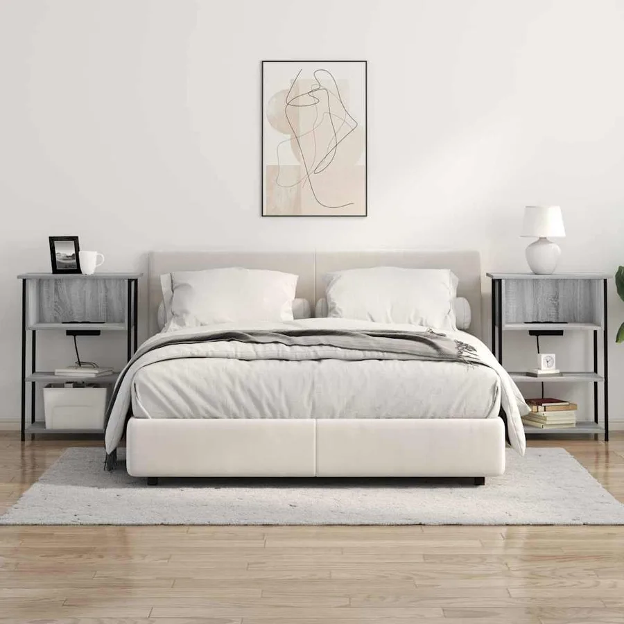 Cabinet de chevet Gris Sonoma 55 x 31 x 76 cm Bois d'ingénierie - 4