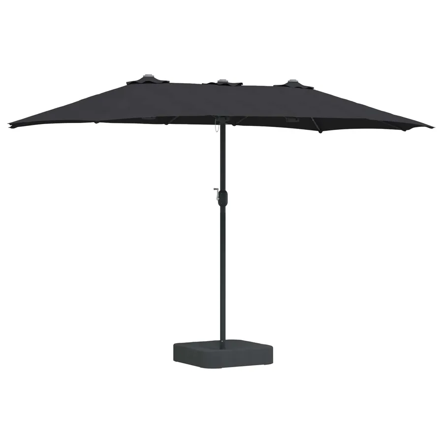 Parasol de jardin Noir 385 x 209 x 244 cm Polyester - 2