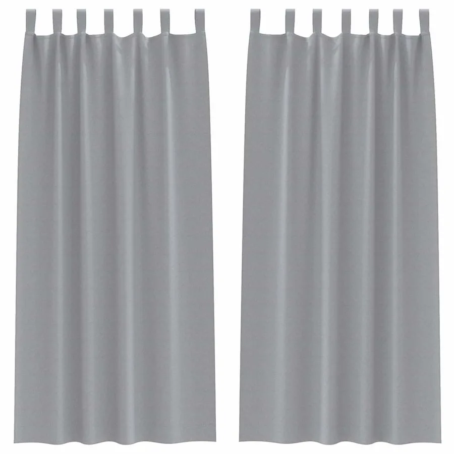 Rideaux occultants avec anneaux 2 pcs Gris clair 260 x 140 cm - 2