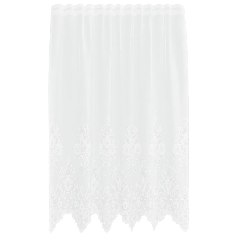 Rideau en Dentelle Floral Blanc 180 x 150 cm Polyester - 2