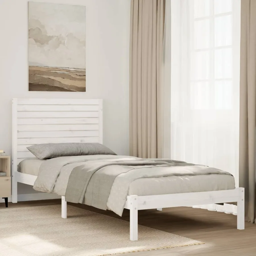 Cadre de lit extra long sans matelas 90x220 cm bois massif