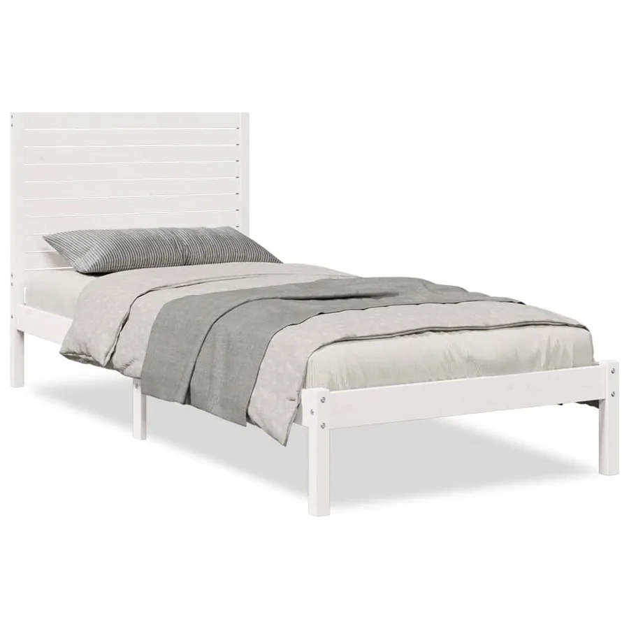Cadre de lit extra long sans matelas 90x220 cm bois massif - 2