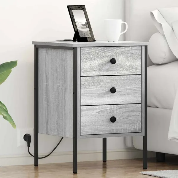 Cabinet de chevet Gris Sonoma 42 x 41 x 61 cm Bois d'ingénierie