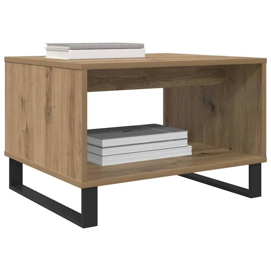 Table basse chêne artisanal 60 x 50 x 40 cm Bois d'ingénierie - 3