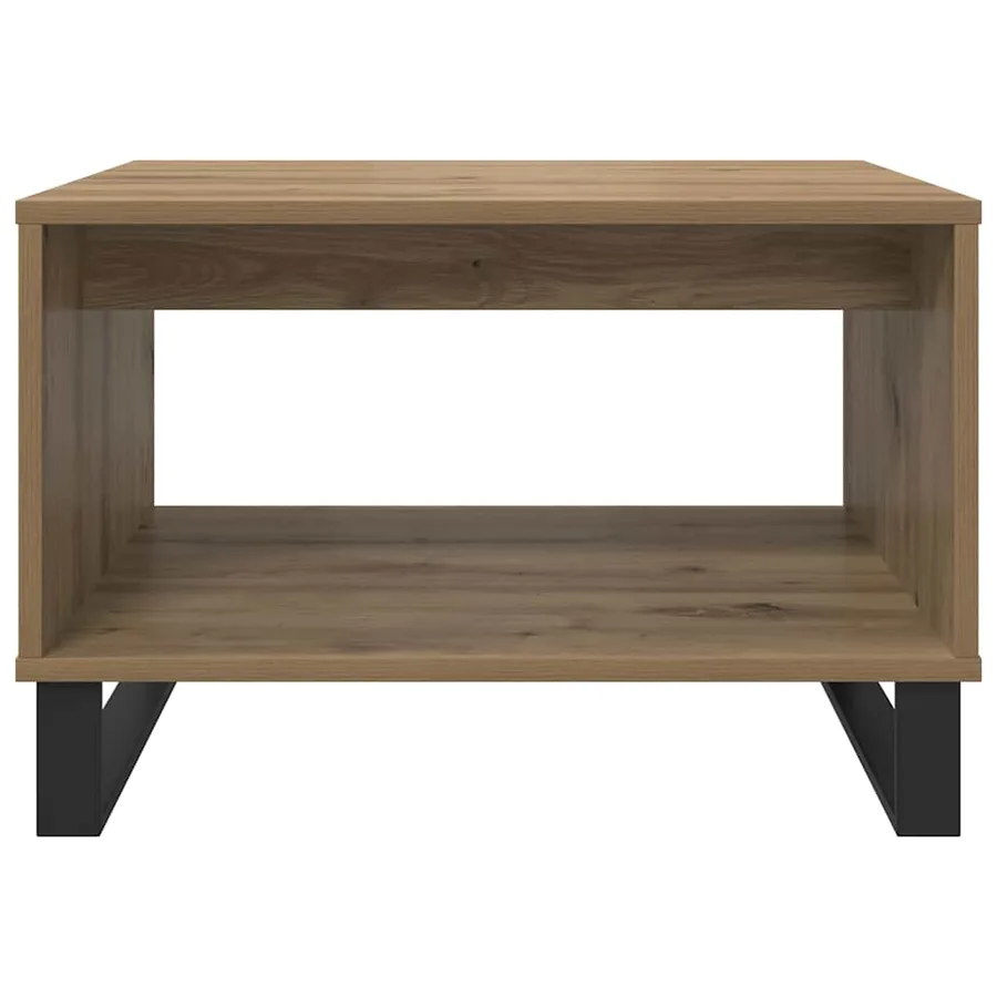 Table basse chêne artisanal 60 x 50 x 40 cm Bois d'ingénierie - 5