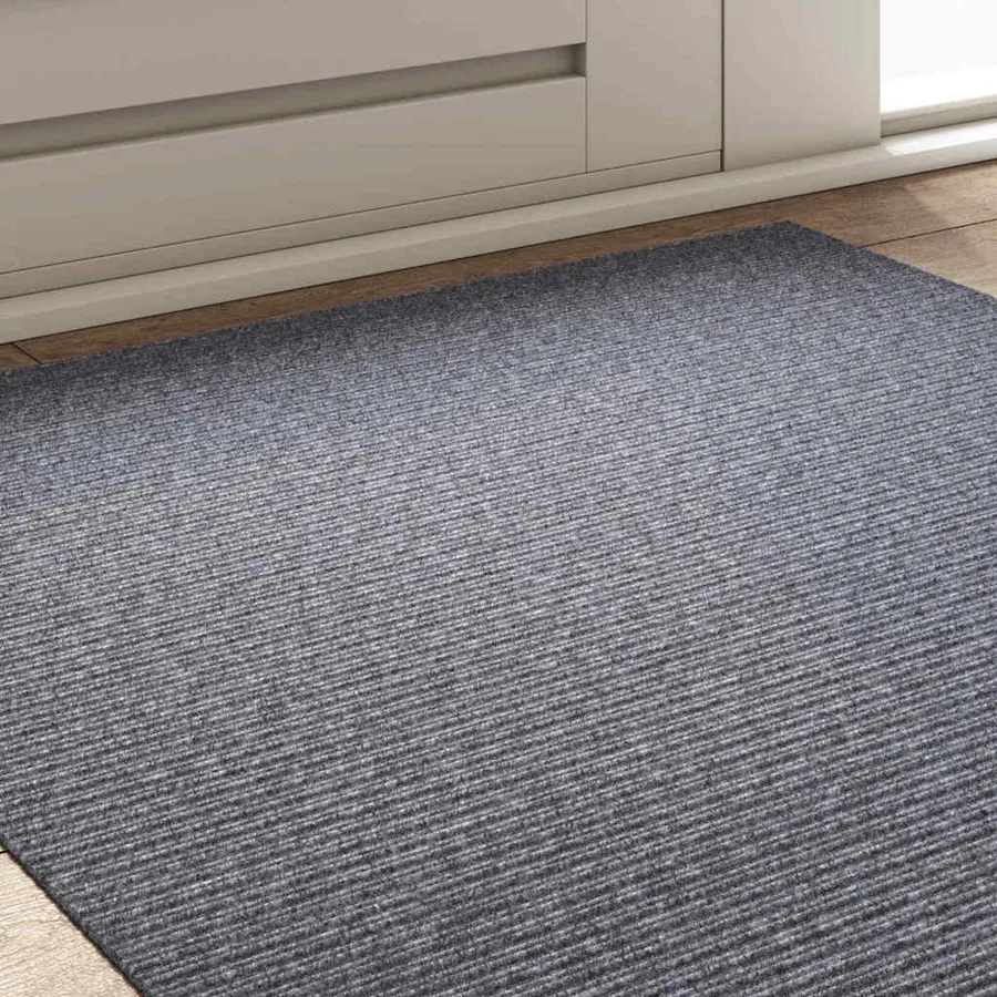 Tapis Couloir Gris clair 100 x 100 cm tissu - 4