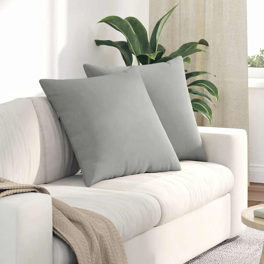 Coussins de canapé 2 pcs Gris clair 80 x 80 cm tissu