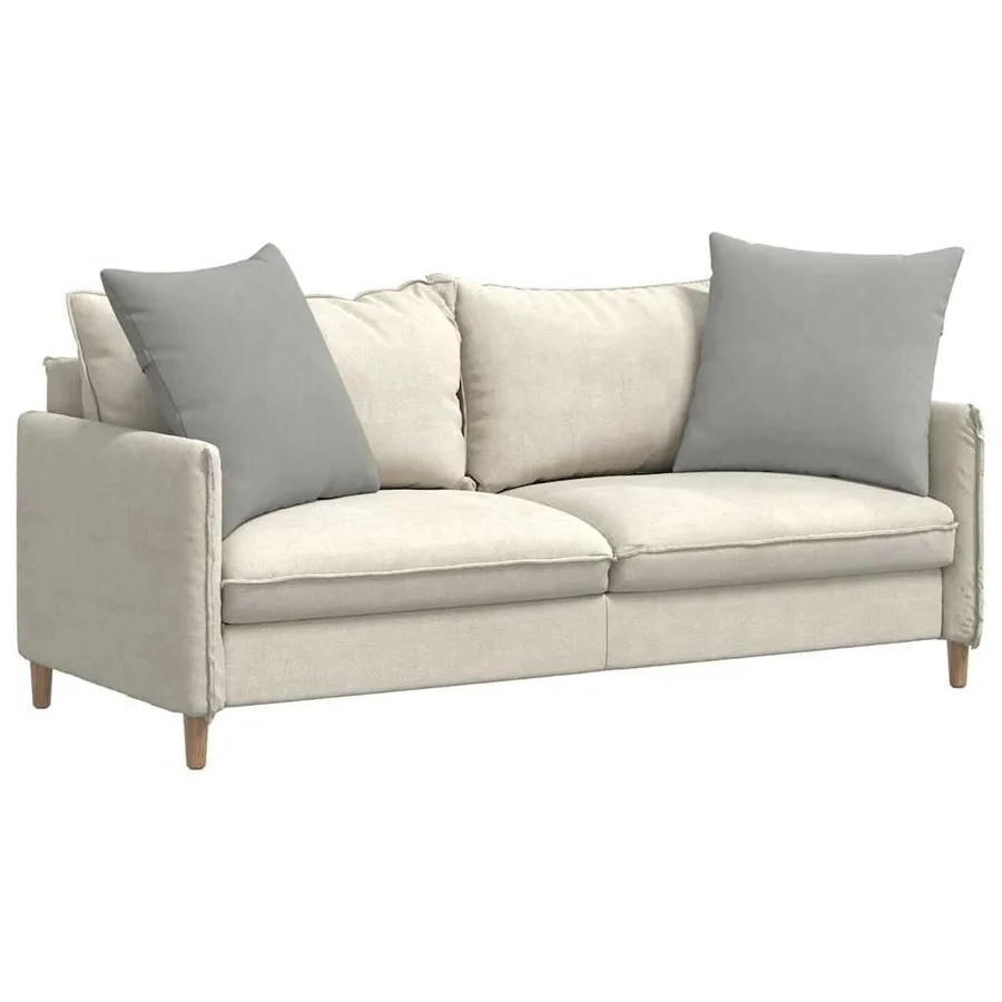 Coussins de canapé 2 pcs Gris clair 80 x 80 cm tissu - 3