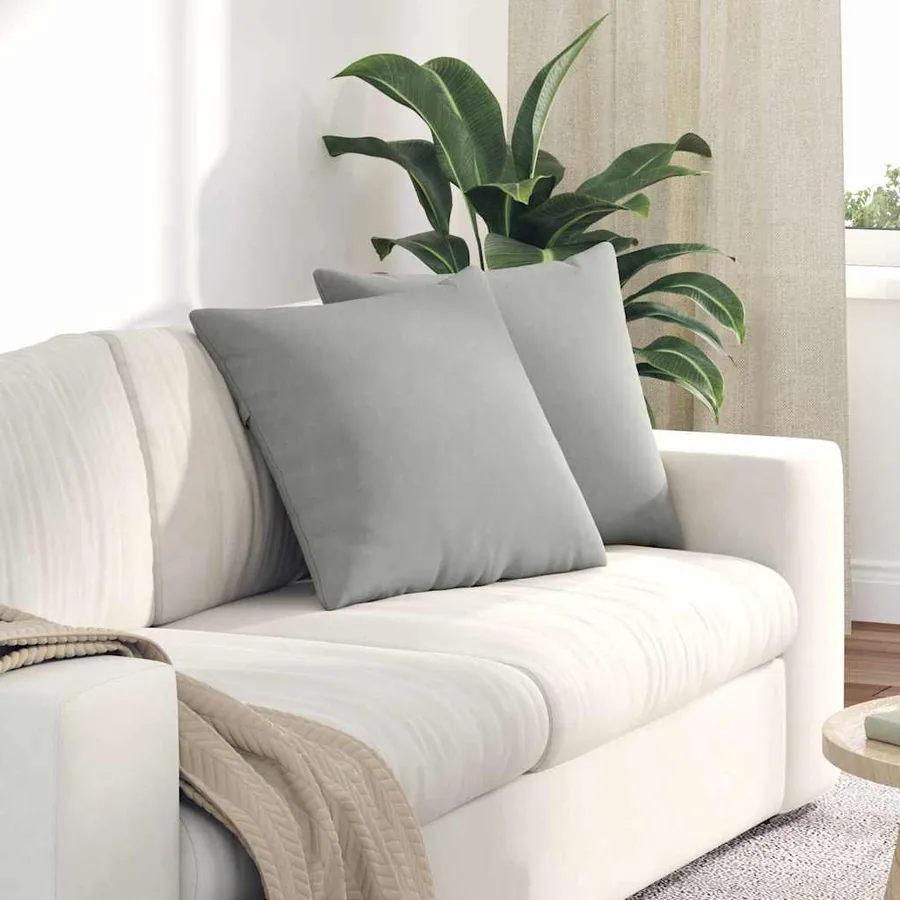 Coussins de canapé 2 pcs Gris clair 50 x 50 cm tissu