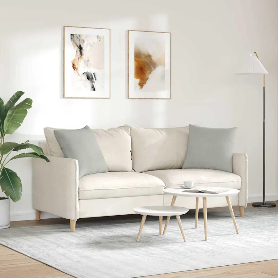 Coussins de canapé 2 pcs Gris clair 50 x 50 cm tissu - 4